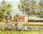 Alfred Sisley Hauser am Ufer der Loing oil painting reproduction